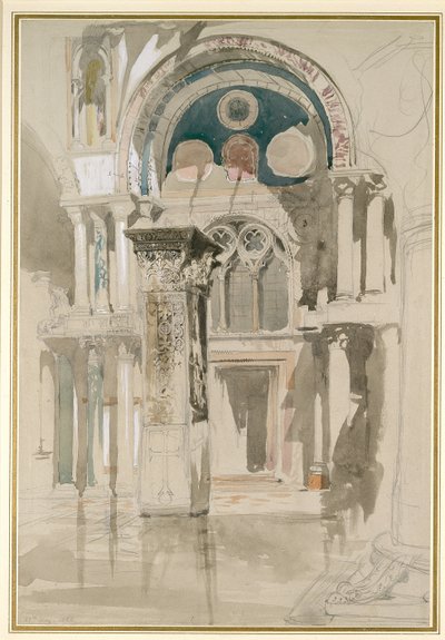 Deel van de Basiliek van San Marco, Venetië: Schets na regen, 27 mei 1846 door John Ruskin